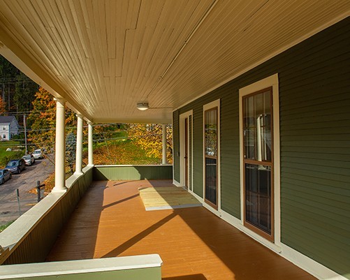 porch at winooski river apartment 