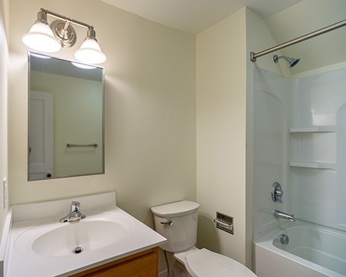 bathroom inside of winooski river apartments