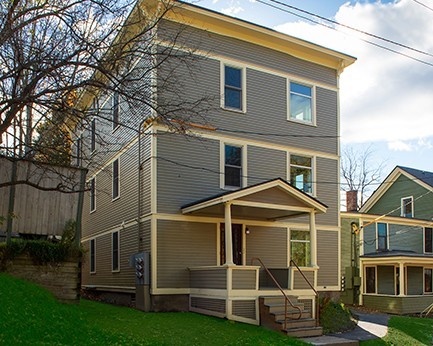 downstreet winooski river apartments view from street