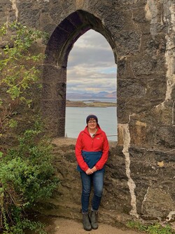 woman smiling outside