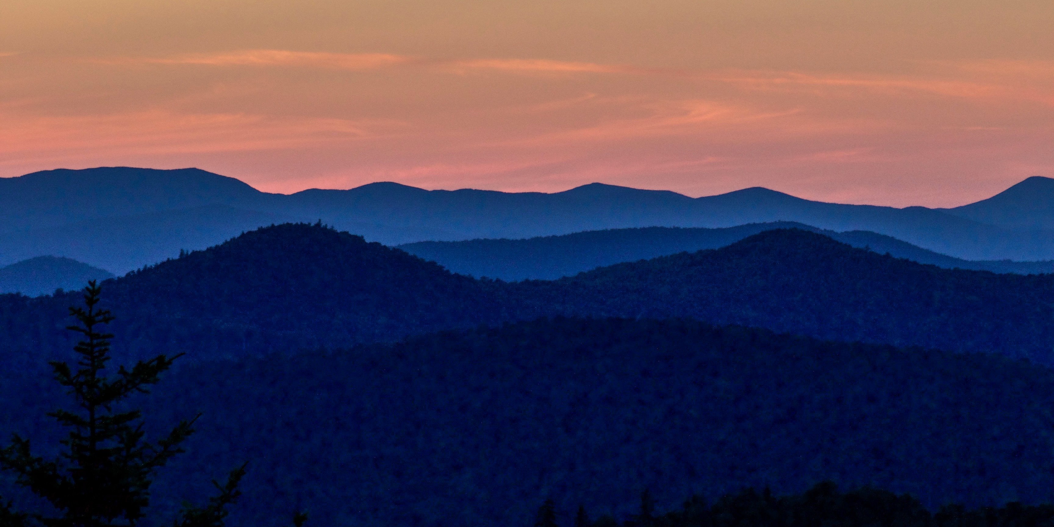 vermont mountains at sunset