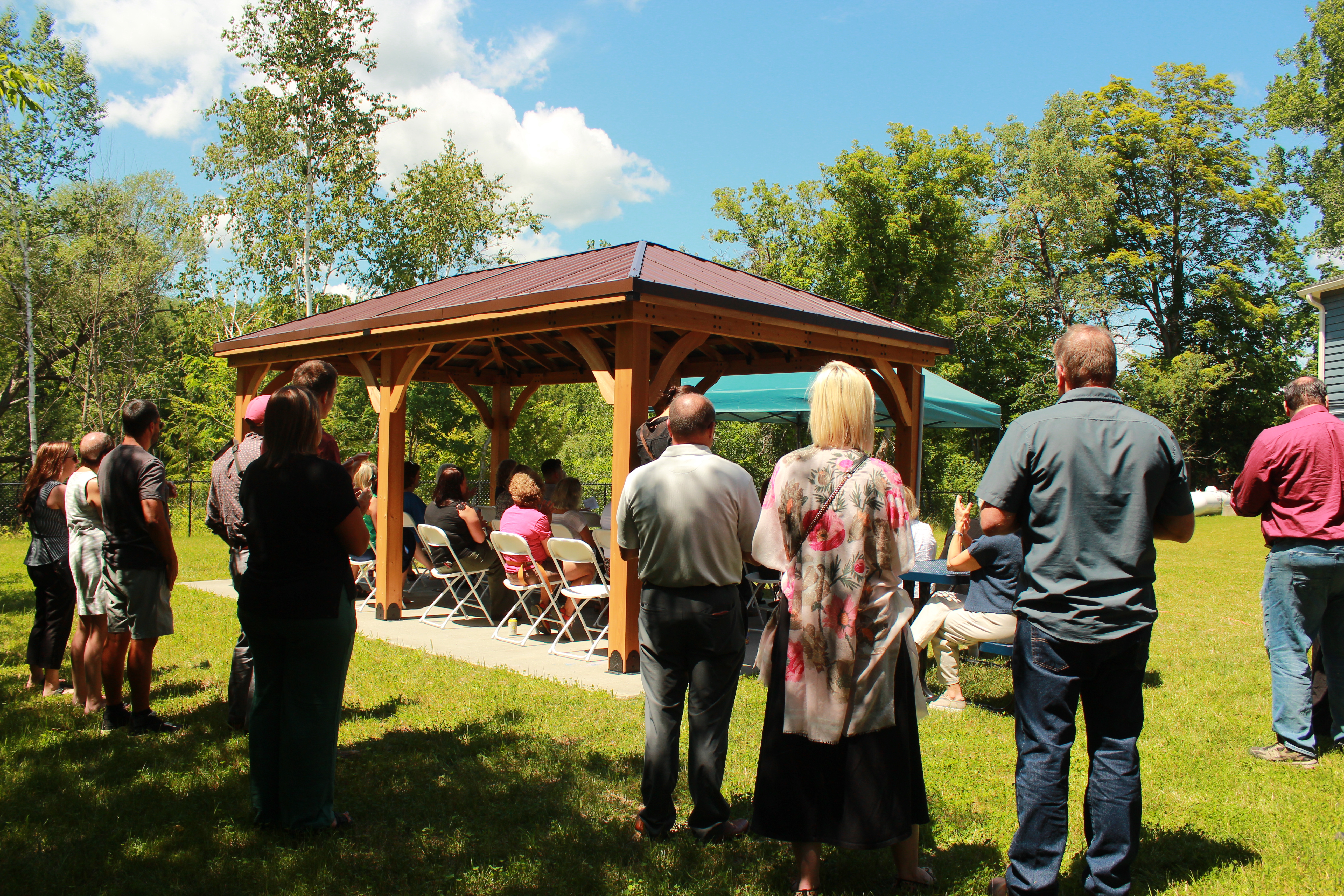 Image of a crowd at the Speranza Inn celebration