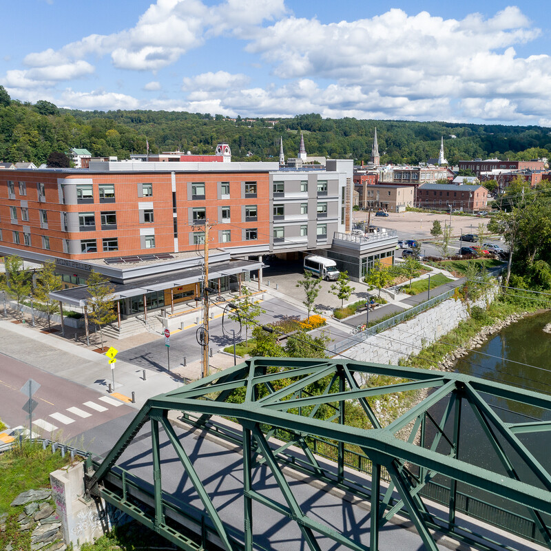 Overhead image of Taylor Street in Montpelier, Vermont