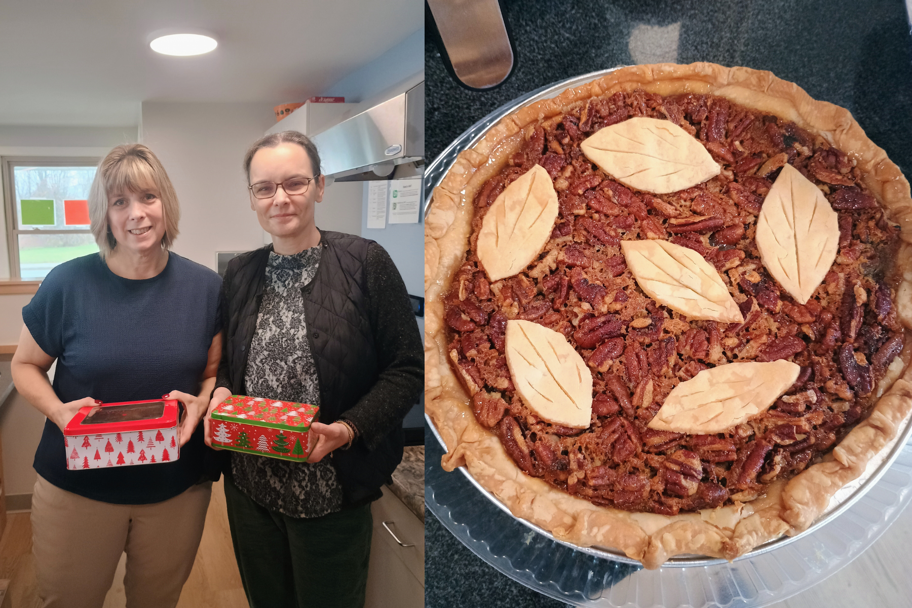 A photo of community members donating pies to the Speranza Inn